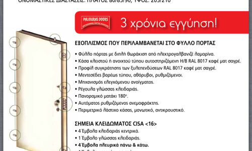 ΘΩΡΑΚΙΣΜΕΝΕΣ ΠΟΡΤΕΣ ΑΣΦΑΛΕΙΑΣ CISA Mod.16.